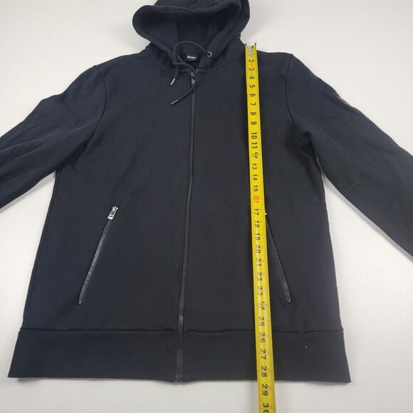 Hugo Boss Hoodie Mens XXL Black Patch Logo Hoody Boss Full Zip Jacket‎ - Picture 5 of 13